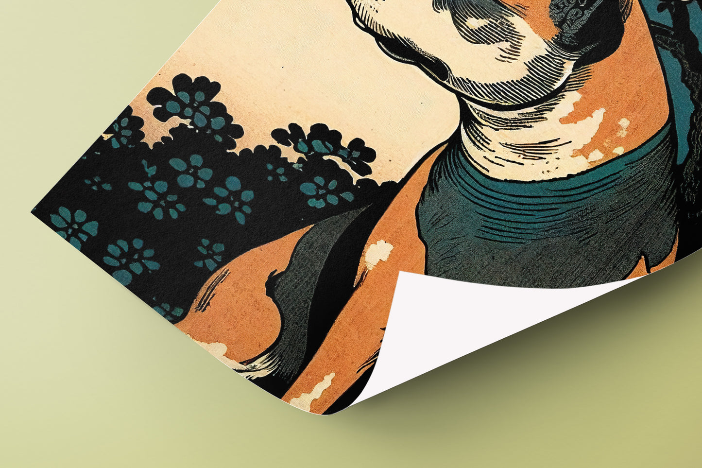 Japanese Dog Wall Art Poster, Ukiyo-e Print, Japanese Style Dog Illustration, Home Decor Posters, Wall Decorations