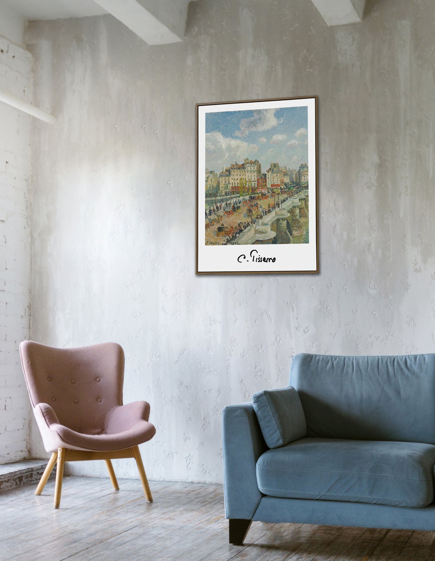 Camille Pissarro Poster - The Pont Neuf, Impressionist Wall Art, Classic Masterpiece Reproduction for Home Decor