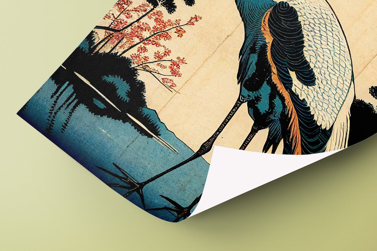 Japanese Crane Poster, Traditional Japanese Art Print, Nipponese Wall Decoration for Home Decor