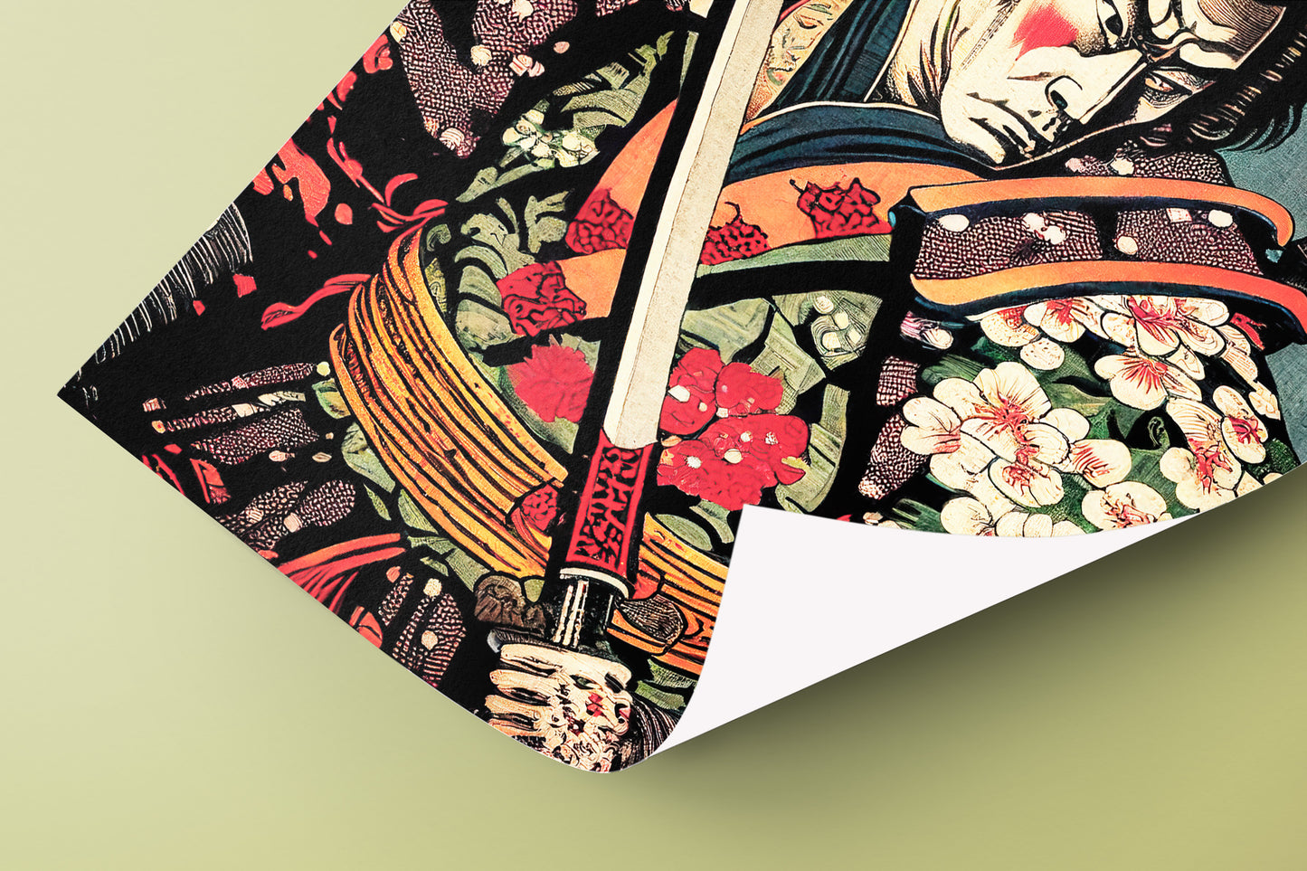 Japanese Samurai Poster - Ukiyo-e Art Style Illustration, Traditional Wall Décor, Frameable Wall Art