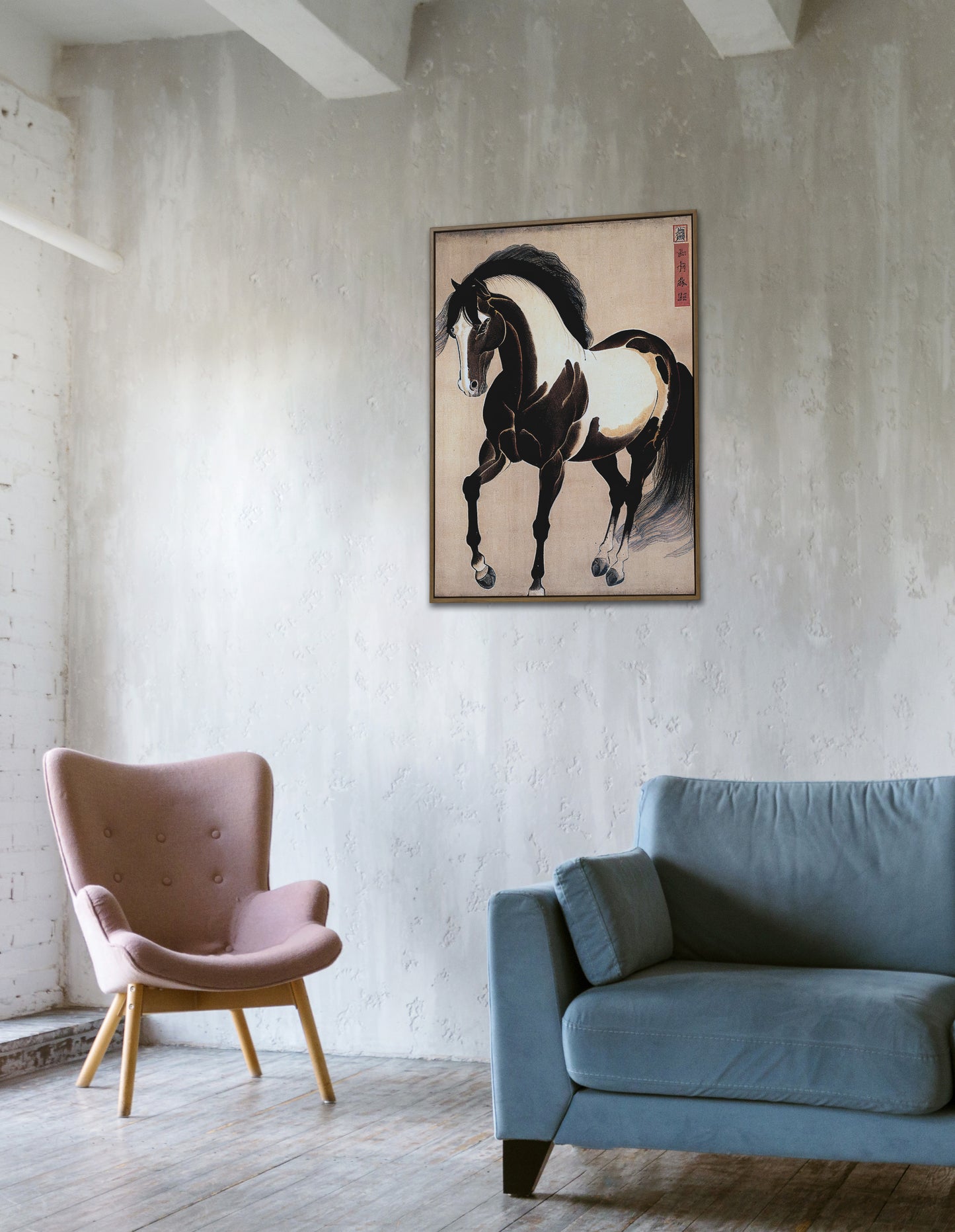 Vintage Japanese Horse Poster - Equine Wall Art, Ukiyo-e Style, Decorative Horse Print for Home Decor