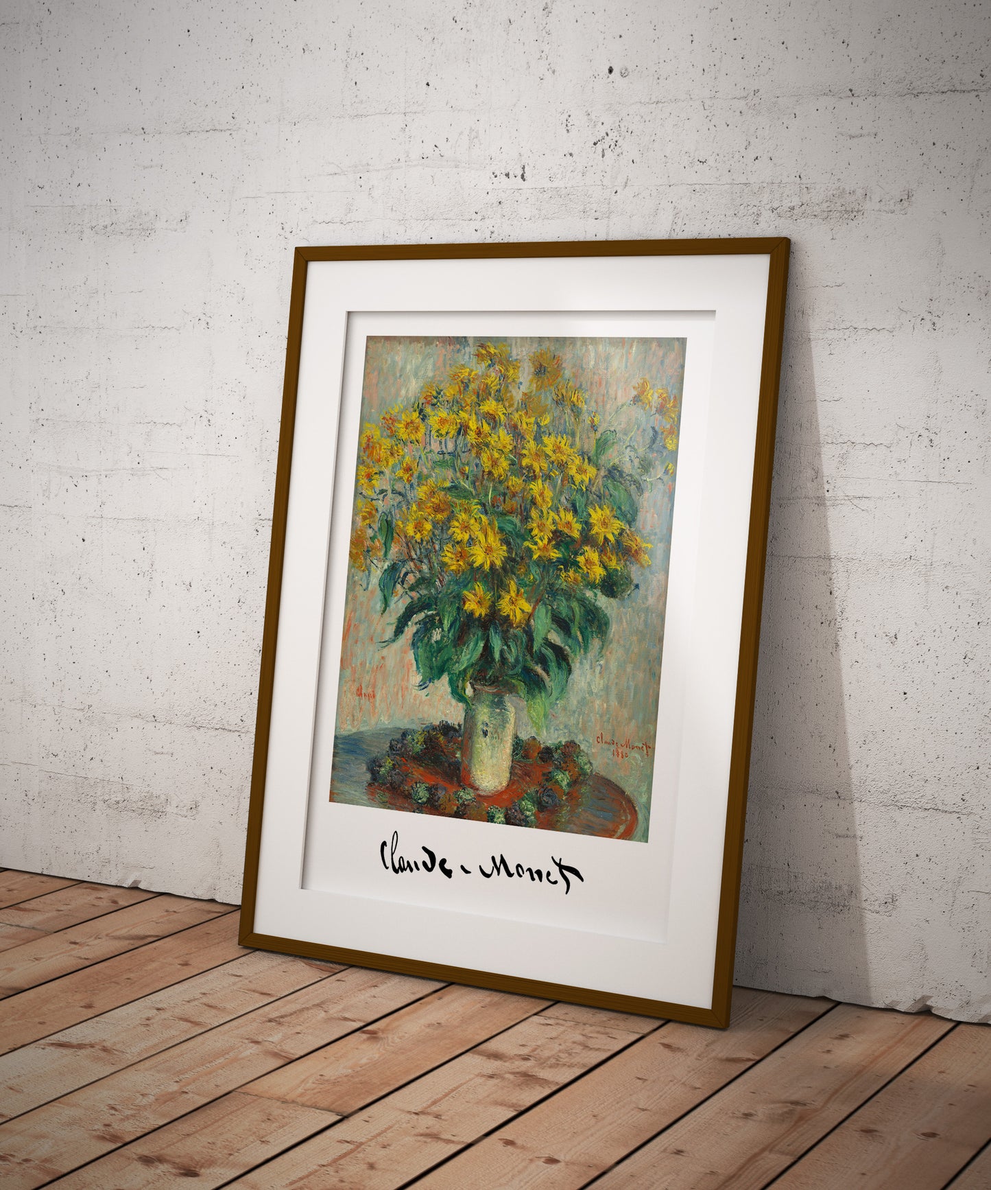 Claude Monet Poster: Topinambour Flowers 1880, Impressionism Wall Art, Classic Masterpiece Reproduction Decor