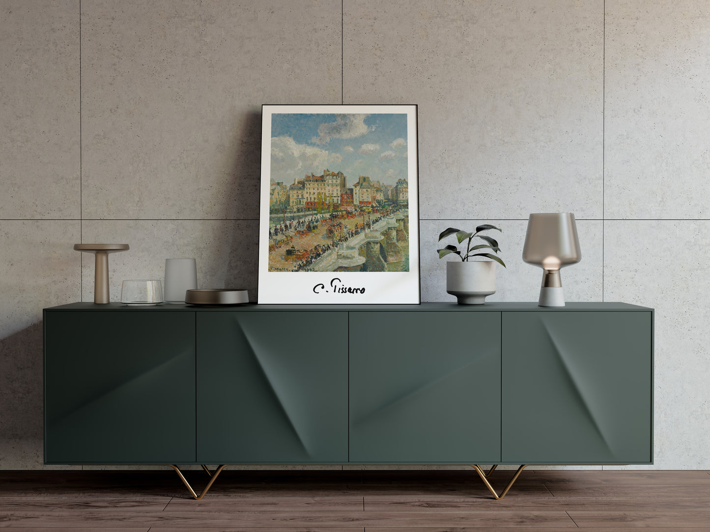 Camille Pissarro Poster - The Pont Neuf, Impressionist Wall Art, Classic Masterpiece Reproduction for Home Decor