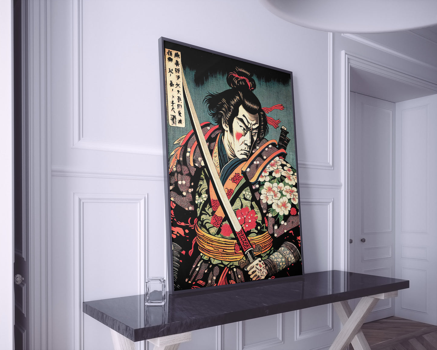 Japanese Samurai Poster - Ukiyo-e Art Style Illustration, Traditional Wall Décor, Frameable Wall Art