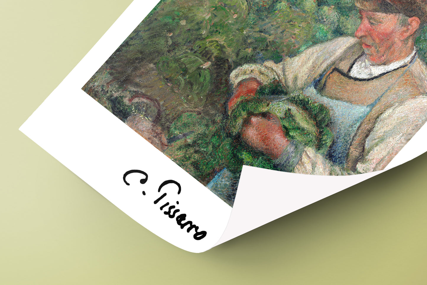 Camille Pissarro : Affiche Décoration Murale, Vieux Paysan avec Chou, Illustration Impressionnisme, Poster Art de Mur