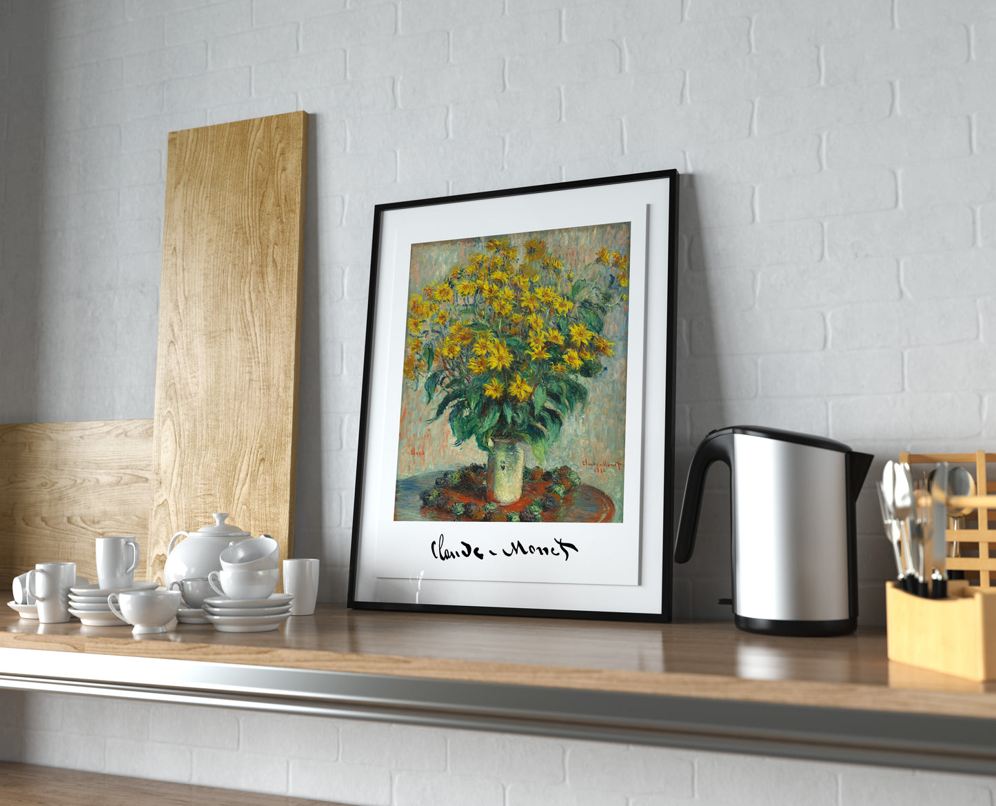 Claude Monet Poster: Topinambour Flowers 1880, Impressionism Wall Art, Classic Masterpiece Reproduction Decor