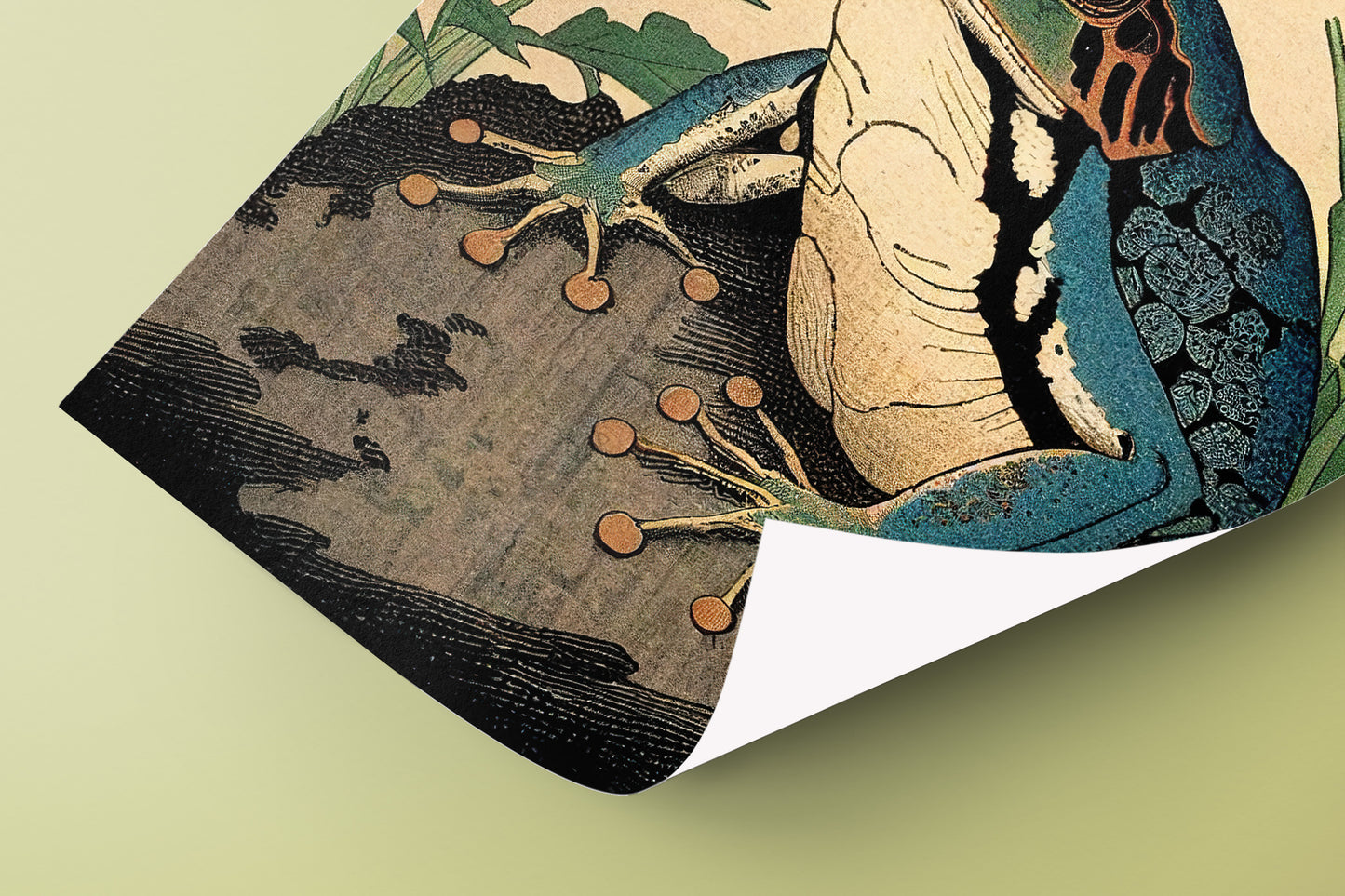 Japanese Frog Wall Poster - Art Style Illustration, Toad Wall Decoration, Frameable Japanese Poster for Home Decor