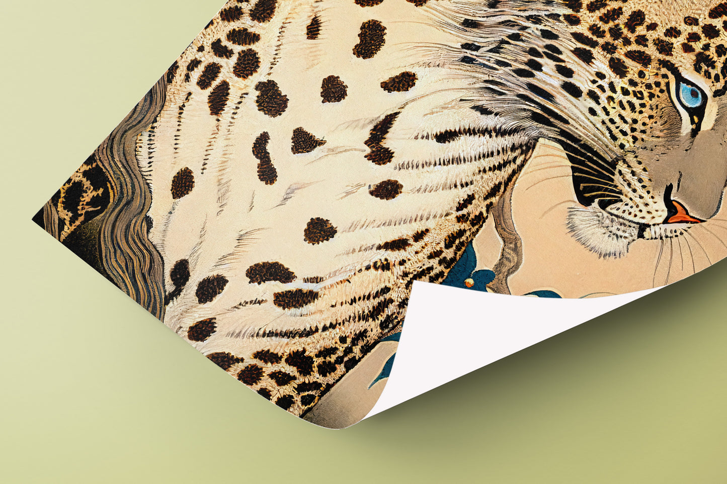 "Japanese Ukiyo-e Leopard Wall Poster - Art Style Print for Home Decor | Japan-Inspired Wall Art"