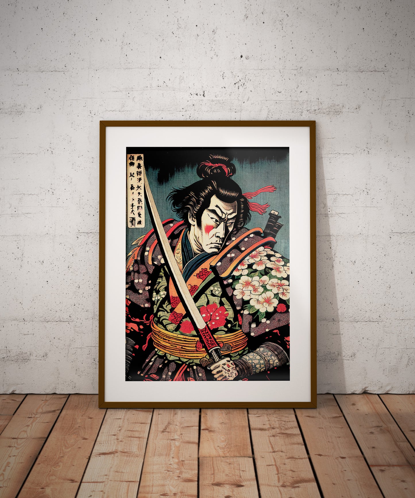 Japanese Samurai Poster - Ukiyo-e Art Style Illustration, Traditional Wall Décor, Frameable Wall Art