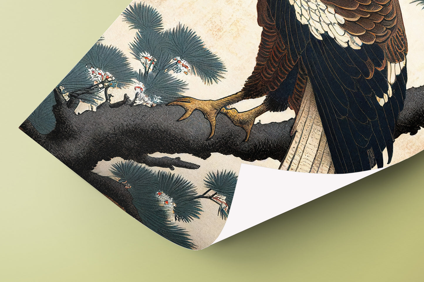 Japanese Art Style Eagle Poster | Ukiyo-e Print Wall Art | Japan-Inspired Wall Decoration