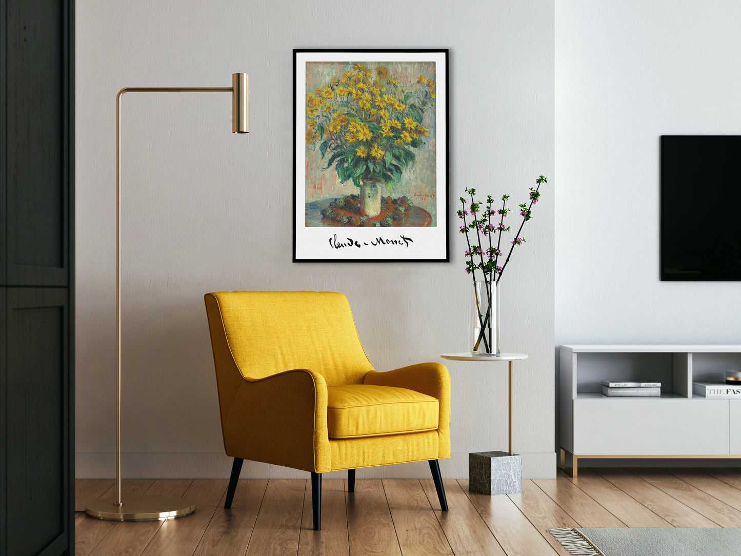 Claude Monet Poster: Topinambour Flowers 1880, Impressionism Wall Art, Classic Masterpiece Reproduction Decor