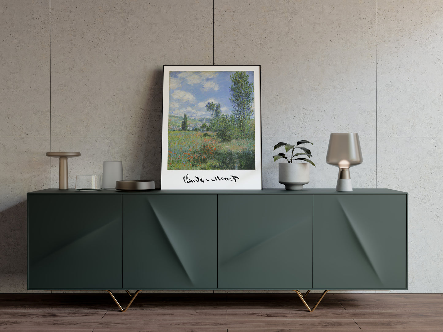 Claude Monet Poster: View of Vétheuil, 1880 | Impressionism Wall Art | Classic Masterpiece Reproduction Decor