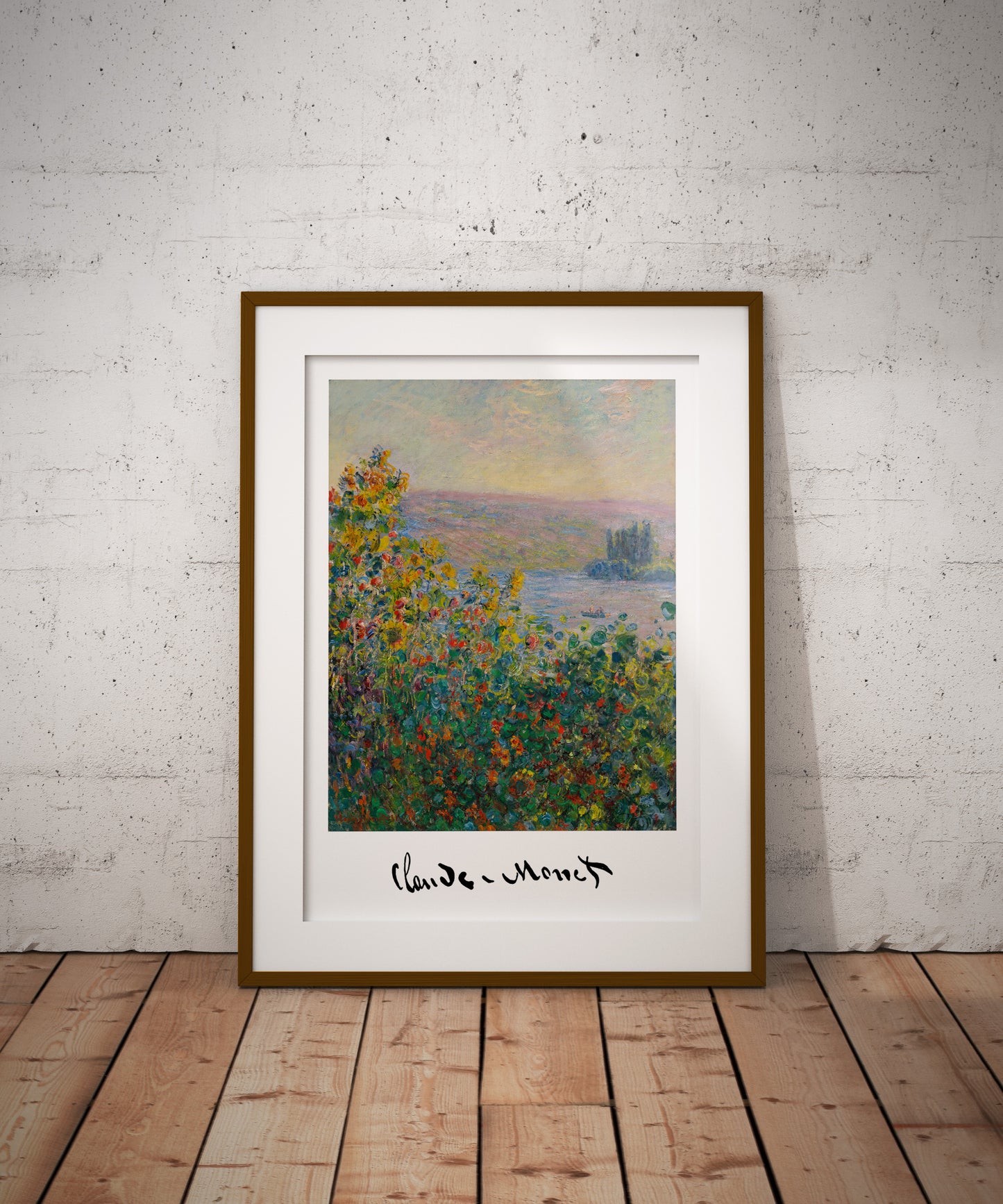 Claude Monet Poster: Flower Beds at Vétheuil (1881) | Impressionist Wall Art Reproduction | Classic Masterpiece Print