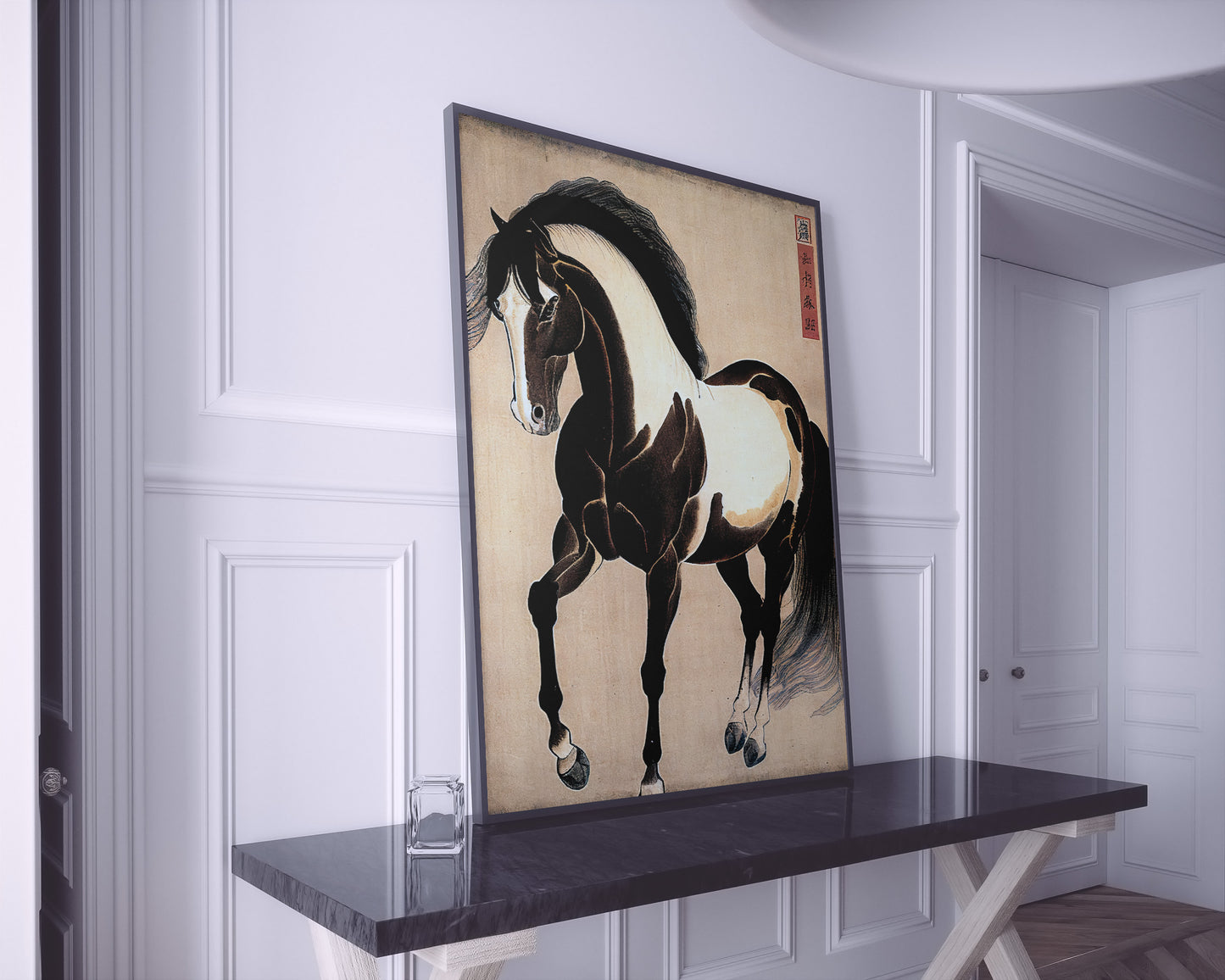 Vintage Japanese Horse Poster - Equine Wall Art, Ukiyo-e Style, Decorative Horse Print for Home Decor