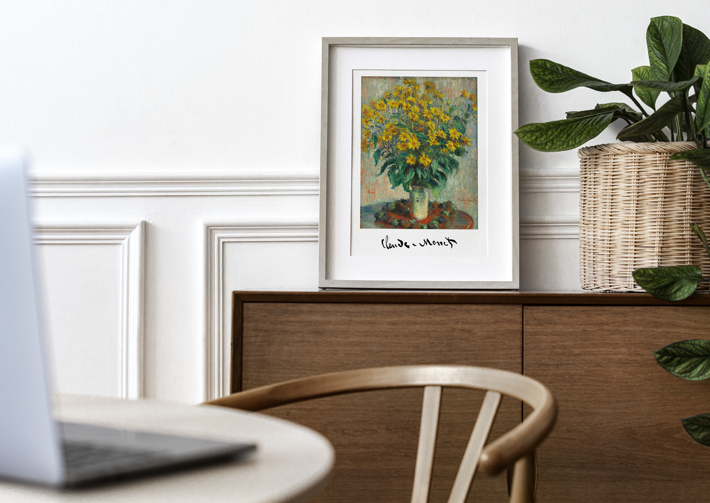 Claude Monet Poster: Topinambour Flowers 1880, Impressionism Wall Art, Classic Masterpiece Reproduction Decor