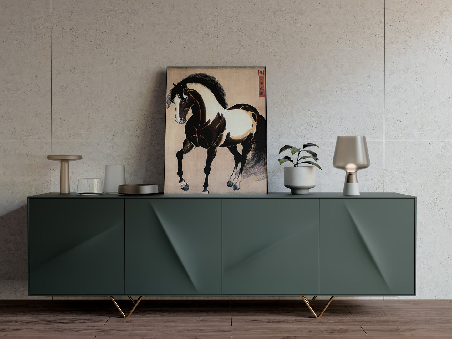 Vintage Japanese Horse Poster - Equine Wall Art, Ukiyo-e Style, Decorative Horse Print for Home Decor