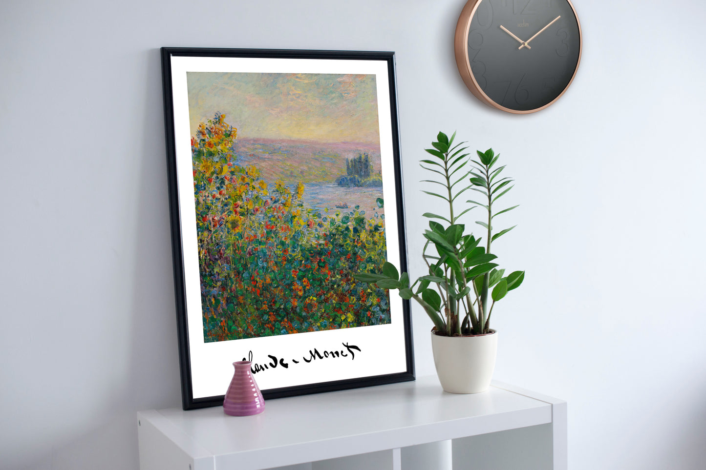 Claude Monet Poster: Flower Beds at Vétheuil (1881) | Impressionist Wall Art Reproduction | Classic Masterpiece Print