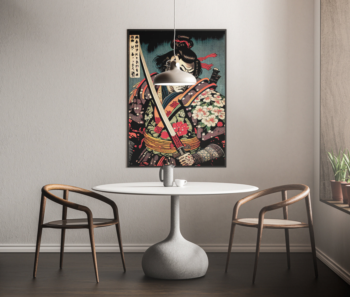 Japanese Samurai Poster - Ukiyo-e Art Style Illustration, Traditional Wall Décor, Frameable Wall Art