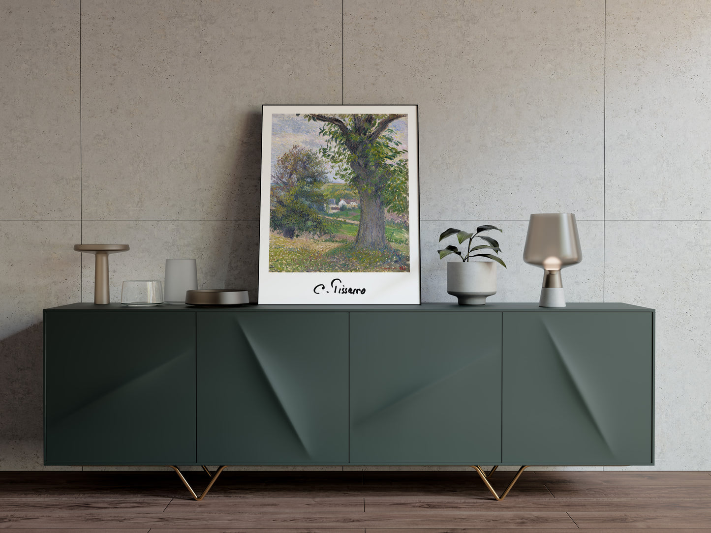 Camille Pissarro Poster - Chestnut Trees in Osny, Impressionist Wall Art, Classic Masterpiece Reproduction