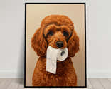 Poster Toile 4 Pièces Drôle Chien Salle De Bain - 20x25 Cm (8x10 Pouces), Non Encadré - Décoration Murale Humoristique - 10