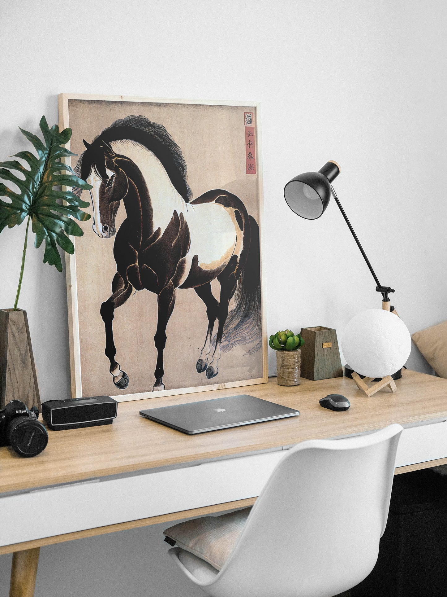 Vintage Japanese Horse Poster - Equine Wall Art, Ukiyo-e Style, Decorative Horse Print for Home Decor