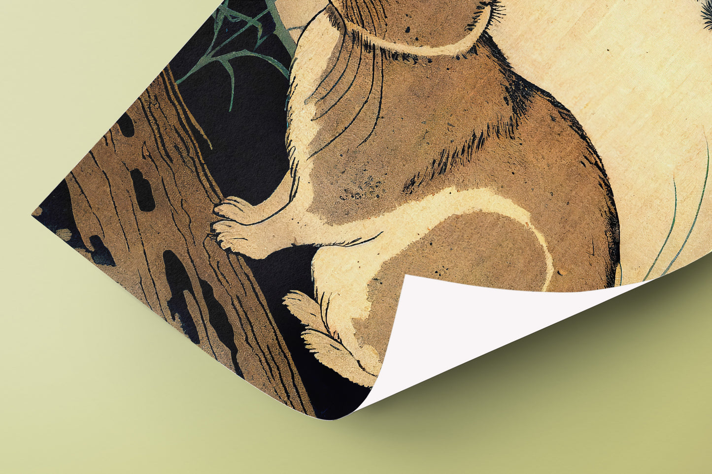 Japanese Ukiyo-e Rabbit Poster, Traditional Art Style Wall Decor, Japan Rabbit Illustration Print for Home