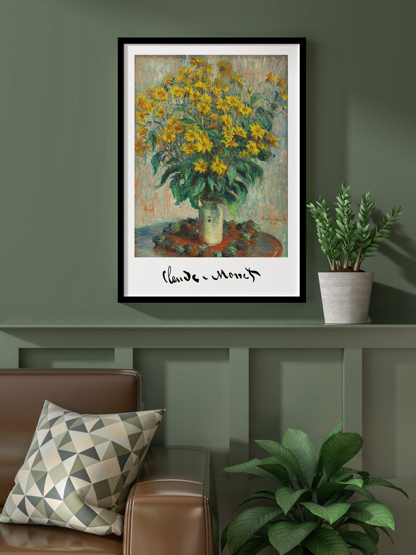 Claude Monet Poster: Topinambour Flowers 1880, Impressionism Wall Art, Classic Masterpiece Reproduction Decor