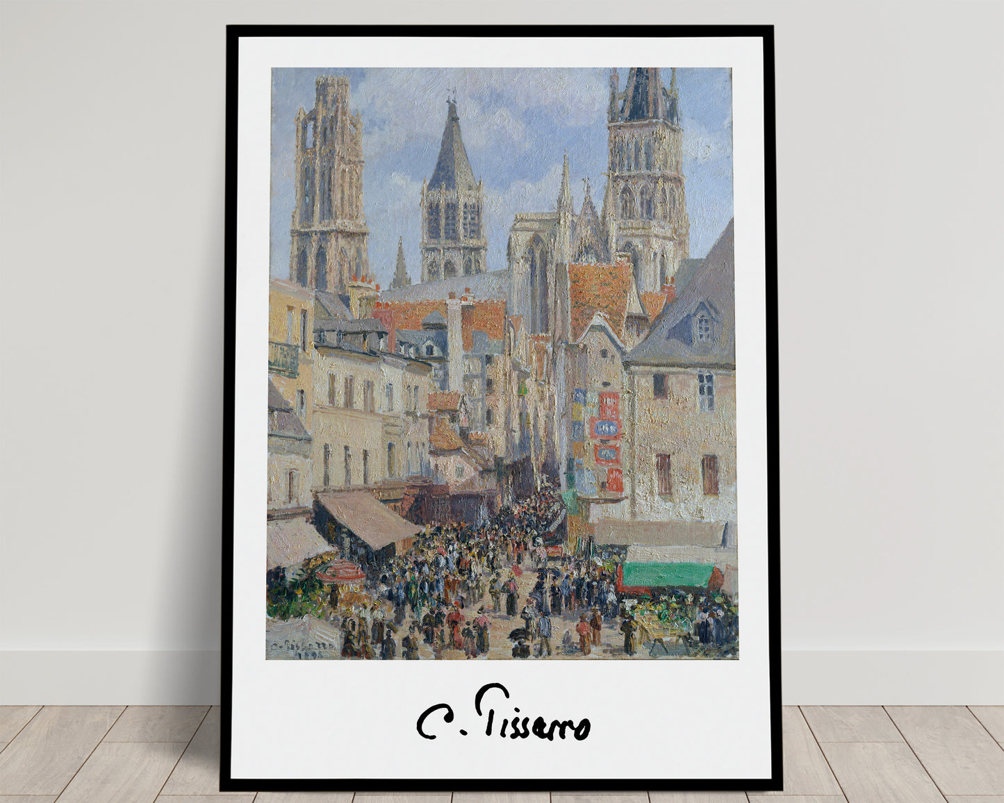 Camille Pissarro Poster, Rue de l'Epicerie, Rouen, Impressionist Wall Art, Classic Masterpiece Reproduction