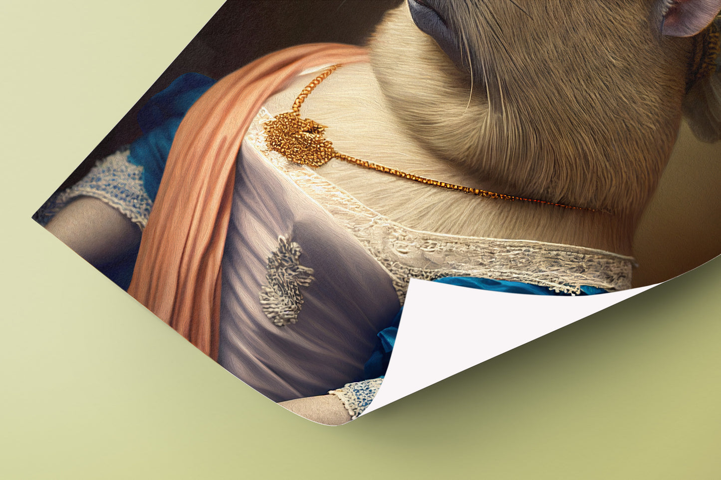 "Humorous Baroque Poster: Capybara in Marie Antoinette Costume - Wall Art for Home Decor"