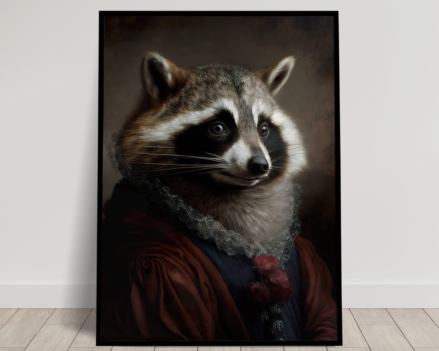 Baroque Style Raccoon Poster - Animal Wall Art for Home Decor - Frameable Raccoon Poster Decoration