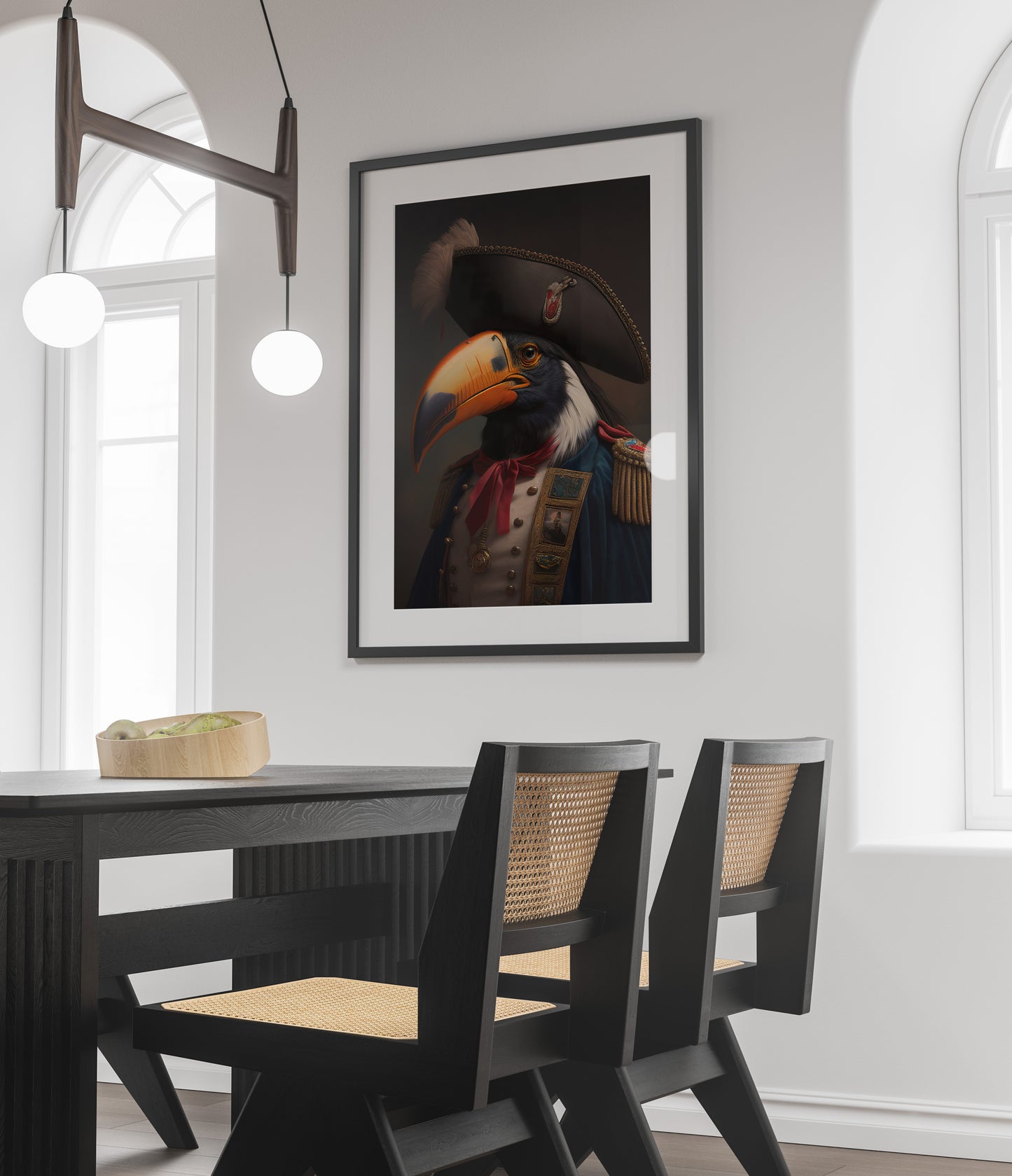Heroic Toucan Poster in Military Uniform, Vintage Portrait Wall Art, Classic Bird Print Decor