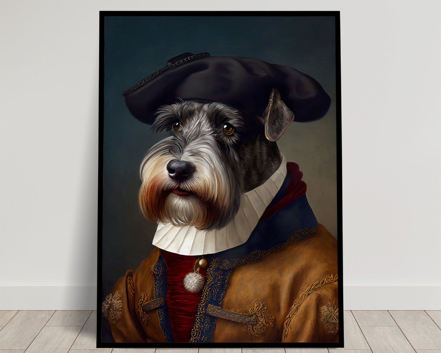 Baroque Noble Schnauzer Poster - Animal Wall Art Decoration - Dog Wall Poster for Home Decor