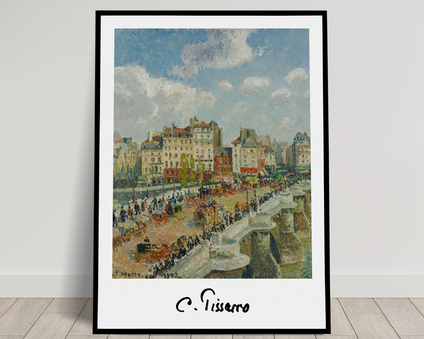 Camille Pissarro Poster - The Pont Neuf, Impressionist Wall Art, Classic Masterpiece Reproduction for Home Decor