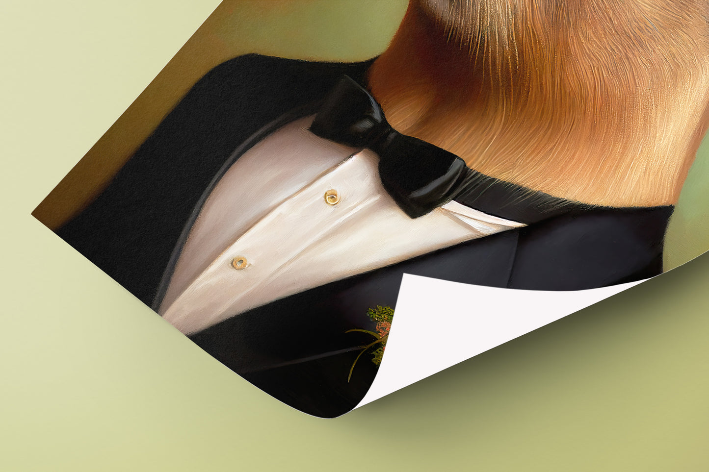 Capybara Poster in Tuxedo - Humorous Animal Wall Art Decoration, Funny Portrait, Unique Wall Decor