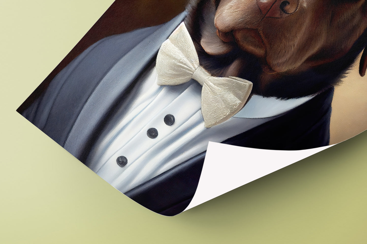"Chocolate Labrador Tuxedo Poster: Elegant Animal Wall Art, Charming Pet Portrait Decoration for Home"