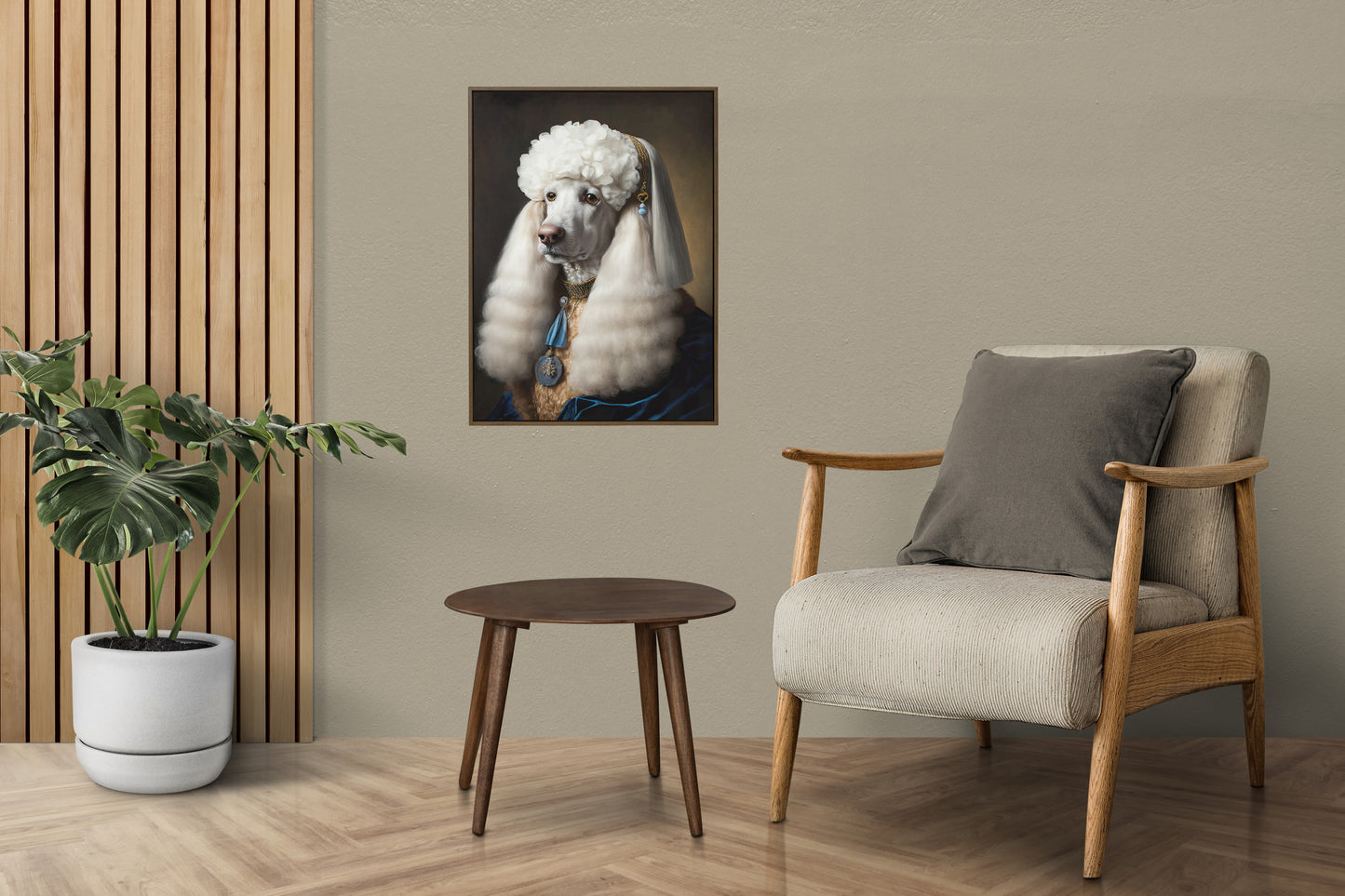 Noble Baroque Poodle Poster | Dog Wall Art | Animal Decor Print | Framed Pet Portrait