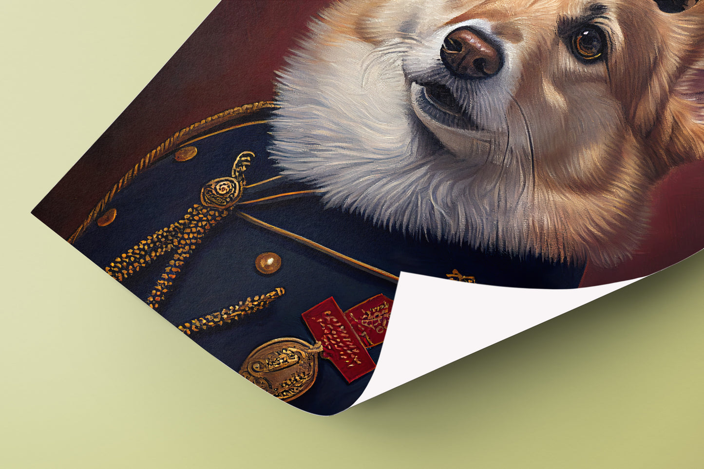 Corgi in Military Uniform Poster - Decorative Animal Wall Art, Dog Hero Print for Home Decor