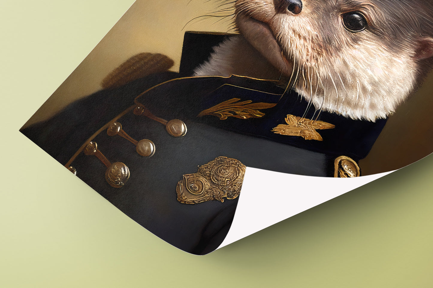 Otter Poster in Military Uniform - Unique Animal Wall Art, Otter Wall Print, Home Décor 