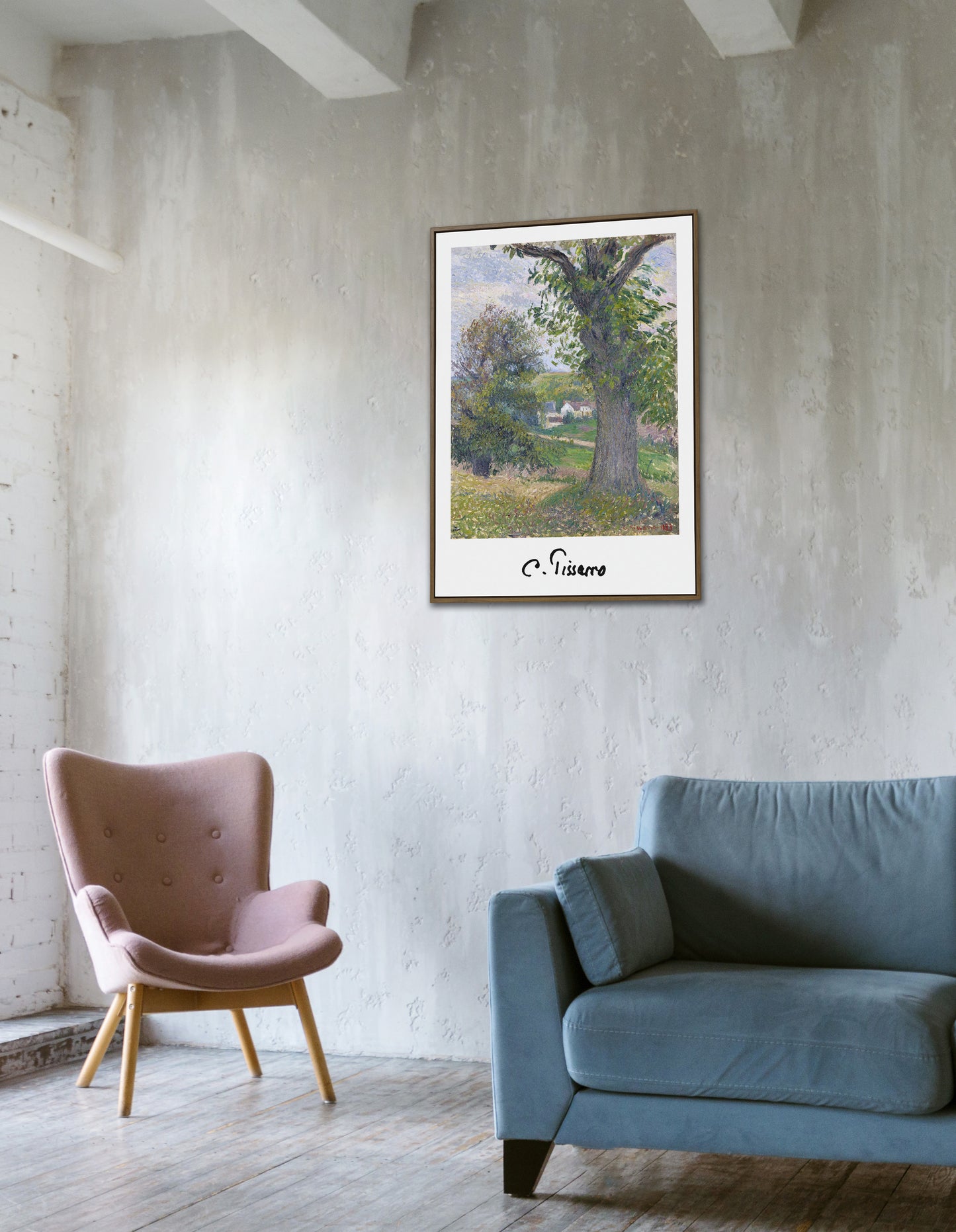 Affiche de Camille Pissarro : Marronniers à Osny, Poster Impressionnisme, Décoration Murale Reproduction