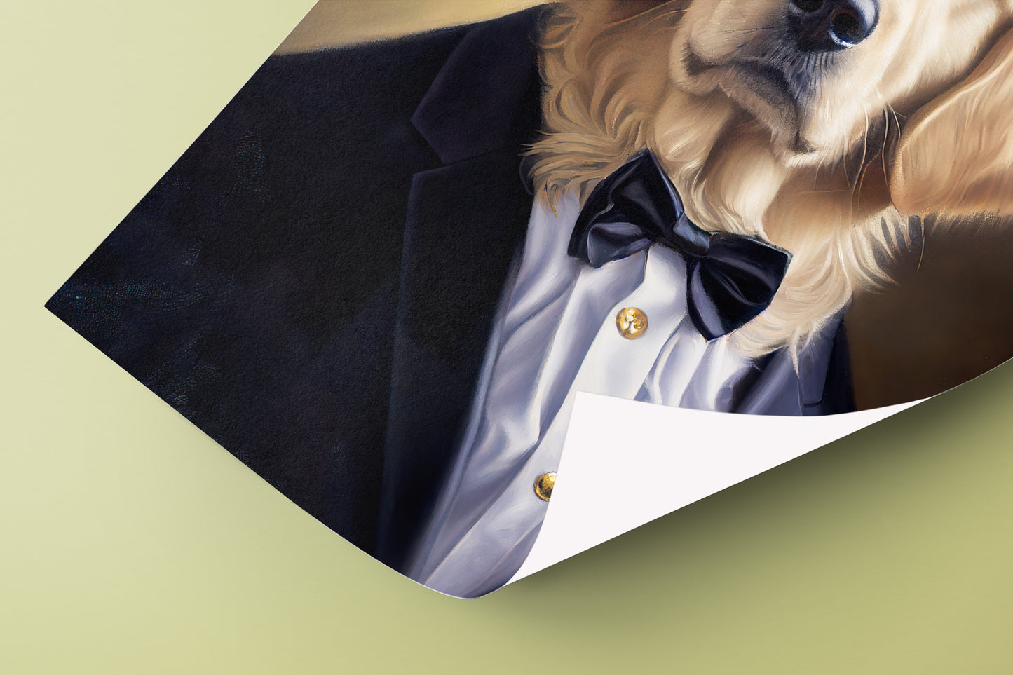 Golden Retriever in Tuxedo Poster - Animal Wall Art, Dog Portrait, Home Decor