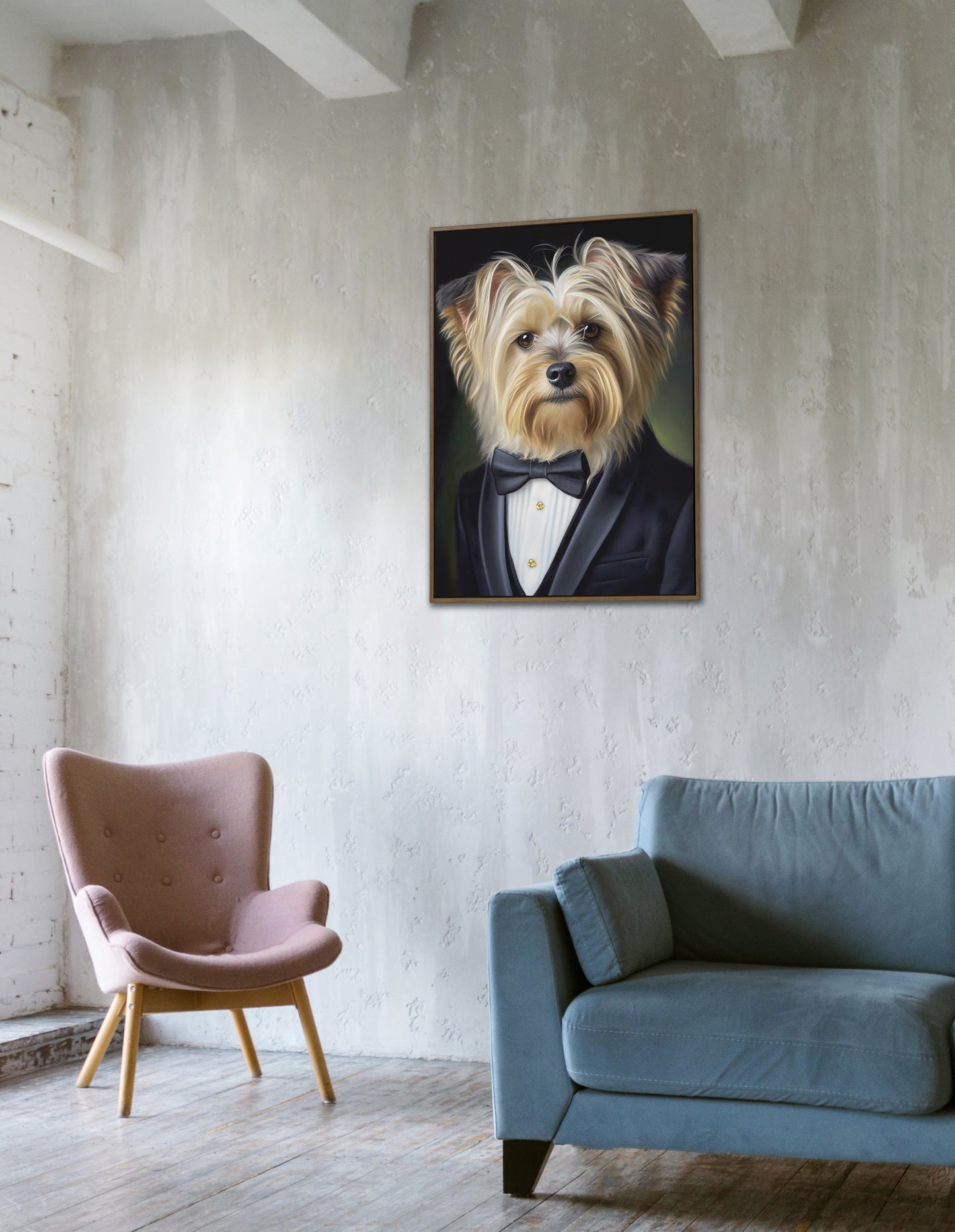 Yorkshire Terrier Tuxedo Poster - Dog Portrait Wall Art, Animal Decoration for Home, Yorkshire Wall Poster