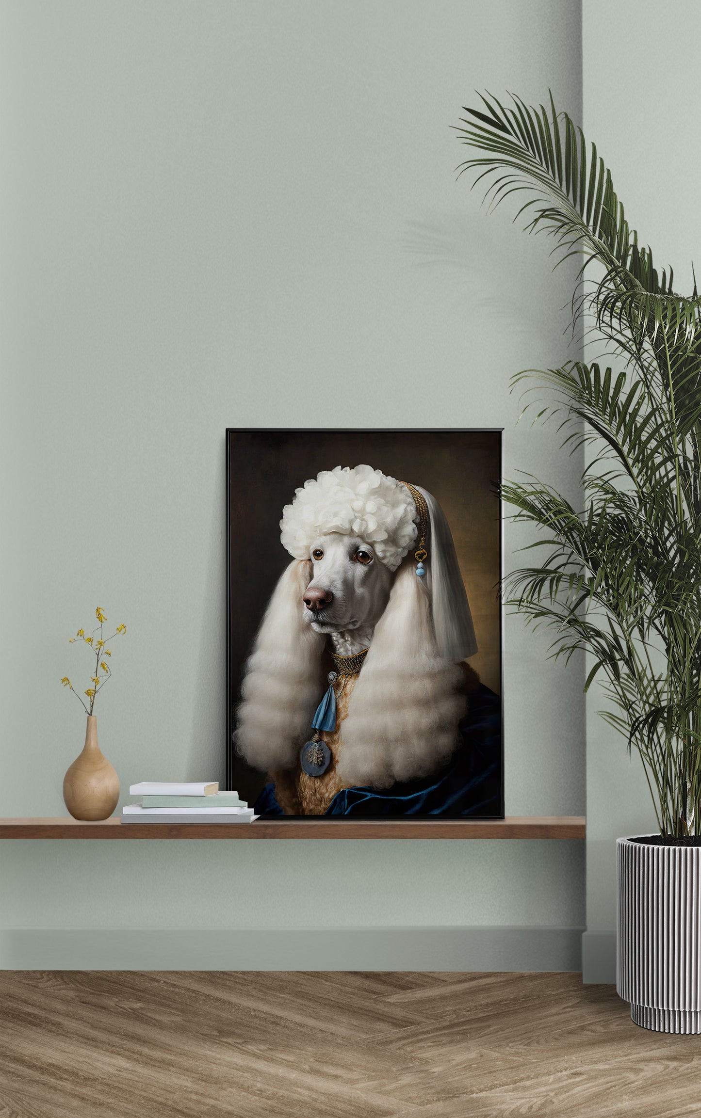 Noble Baroque Poodle Poster | Dog Wall Art | Animal Decor Print | Framed Pet Portrait