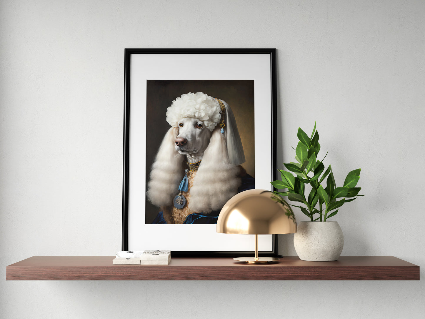 Noble Baroque Poodle Poster | Dog Wall Art | Animal Decor Print | Framed Pet Portrait