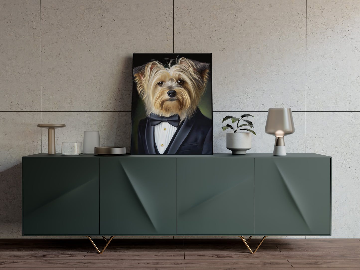Yorkshire Terrier Tuxedo Poster - Dog Portrait Wall Art, Animal Decoration for Home, Yorkshire Wall Poster
