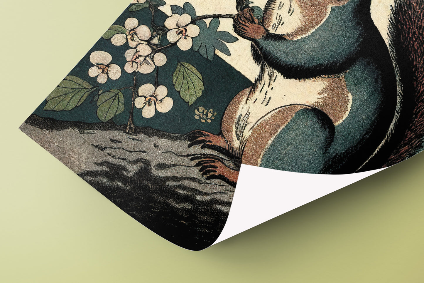 Japanese Ukiyo-e Squirrel Poster Wall Art, Traditional Illustration, Japan-Inspired Home Decor Print