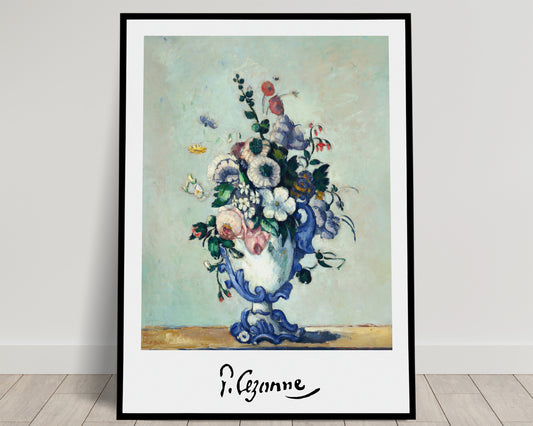 Paul Cézanne Poster: Flowers in a Rococo Vase, 1876. Impressionism Wall Art, Classic Masterpiece Reproduction