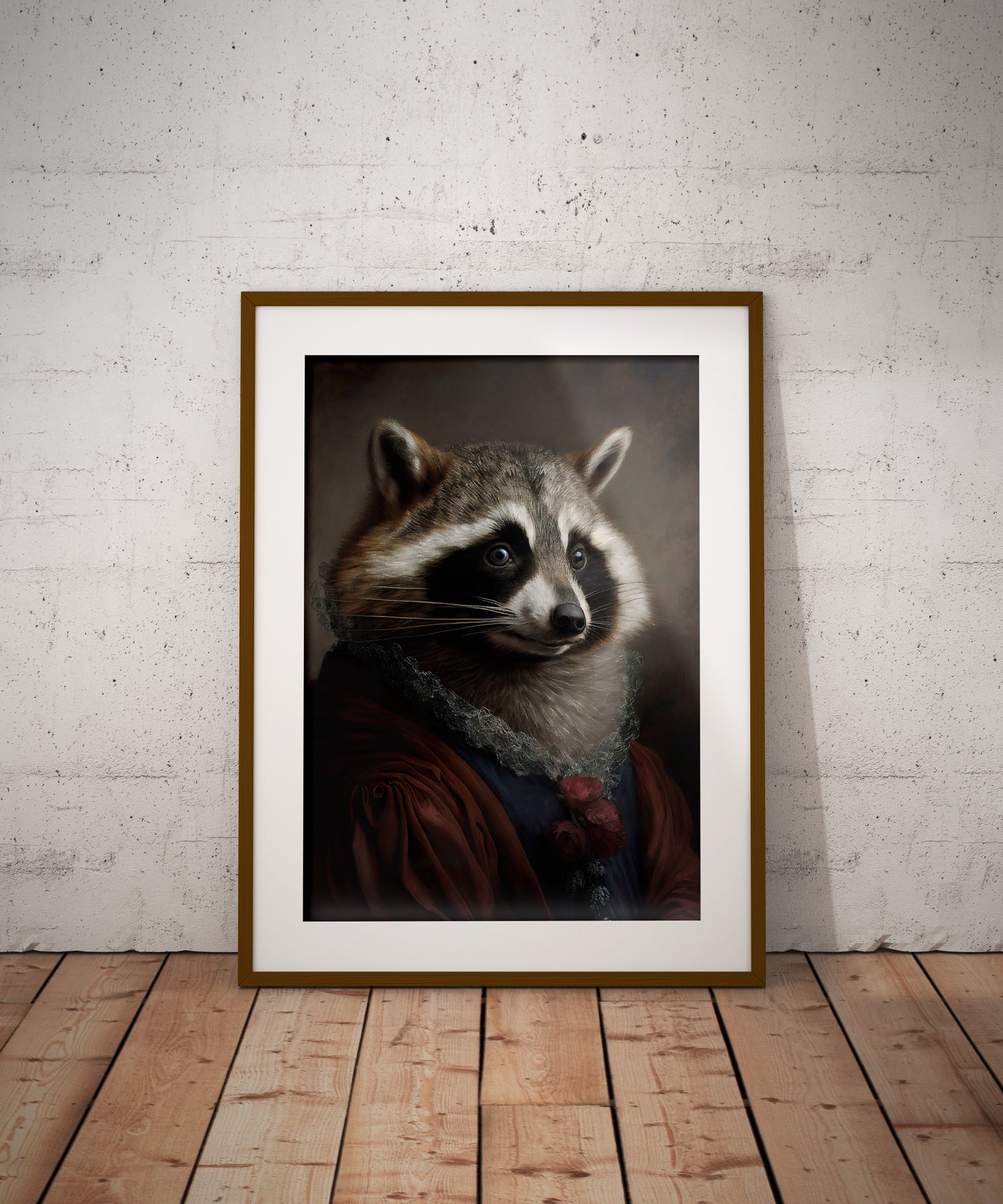 Baroque Style Raccoon Poster - Animal Wall Art for Home Decor - Frameable Raccoon Poster Decoration