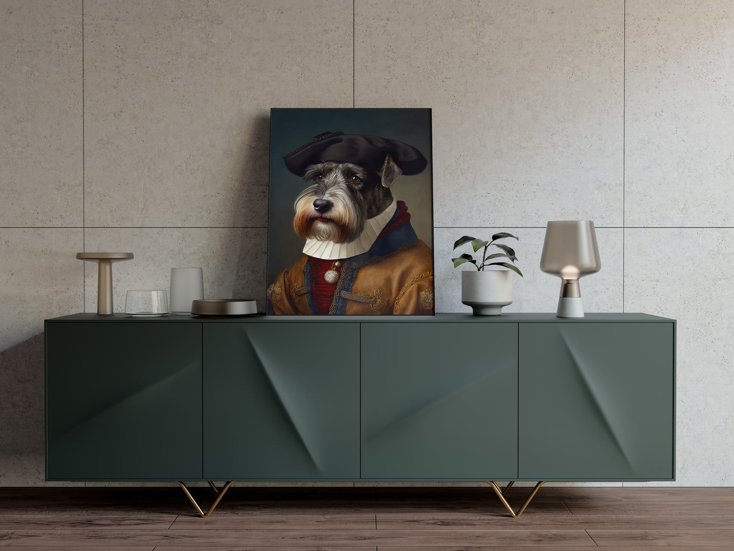Baroque Noble Schnauzer Poster - Animal Wall Art Decoration - Dog Wall Poster for Home Decor