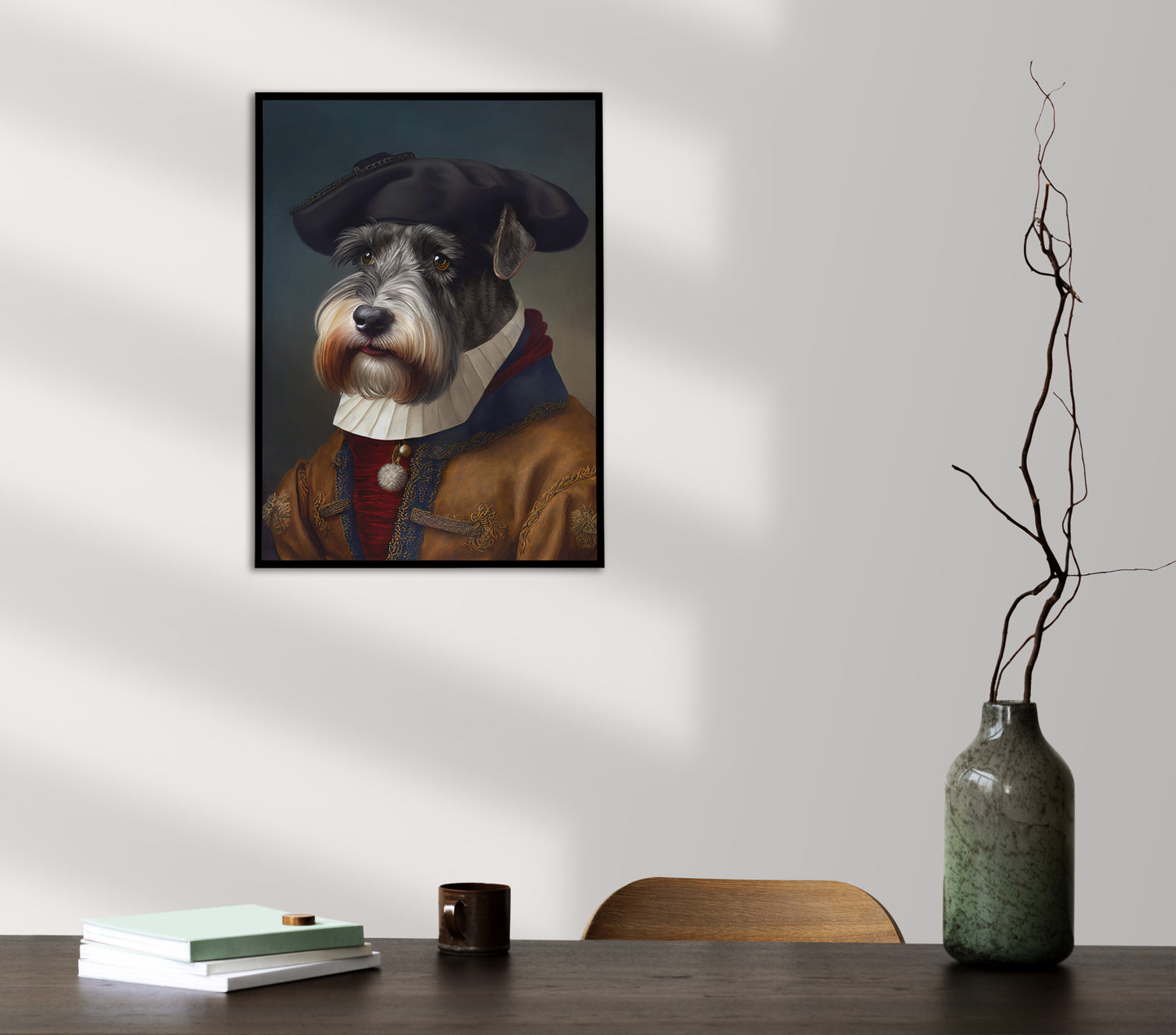 Baroque Noble Schnauzer Poster - Animal Wall Art Decoration - Dog Wall Poster for Home Decor