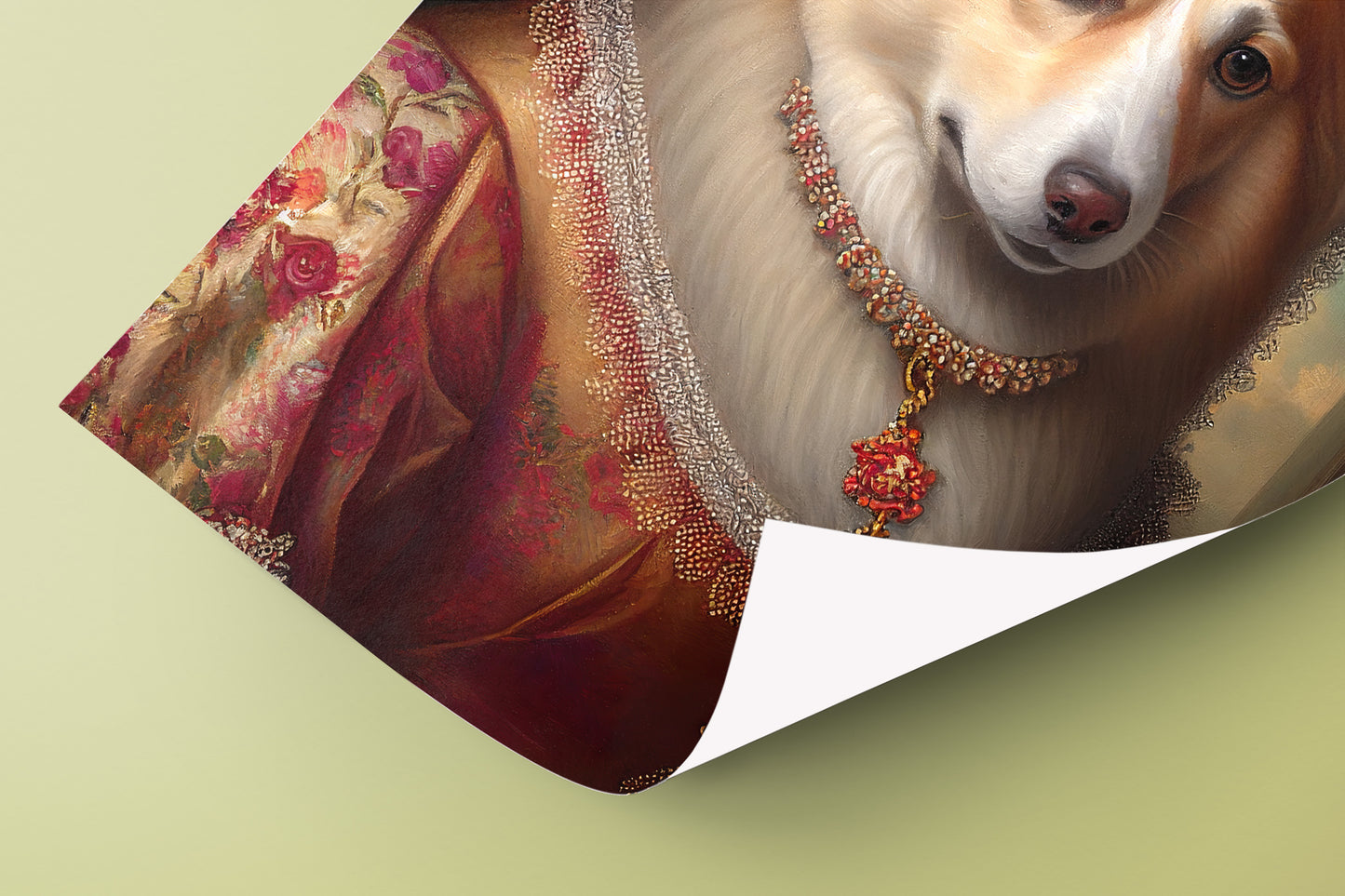 Baroque Style Corgi Portrait Poster - Noble Dog Wall Art, Animal Decoration, Frame-Ready Wall Poster